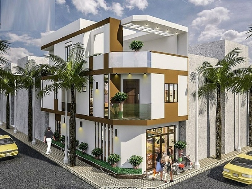 Mẫu thiết kế nhà 2 mặt tiền kinh doanh - 2