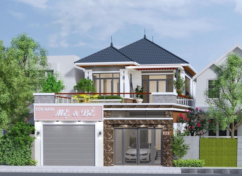 Mẫu thiết kế nhà ở kết hợp kinh doanh - 1