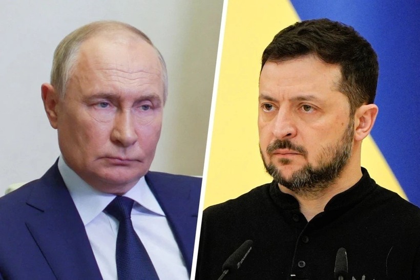 Tổng thống Nga Vladimir Putin và người đồng cấp Ukraine Volodymyr Zelensky. Ảnh: Getty