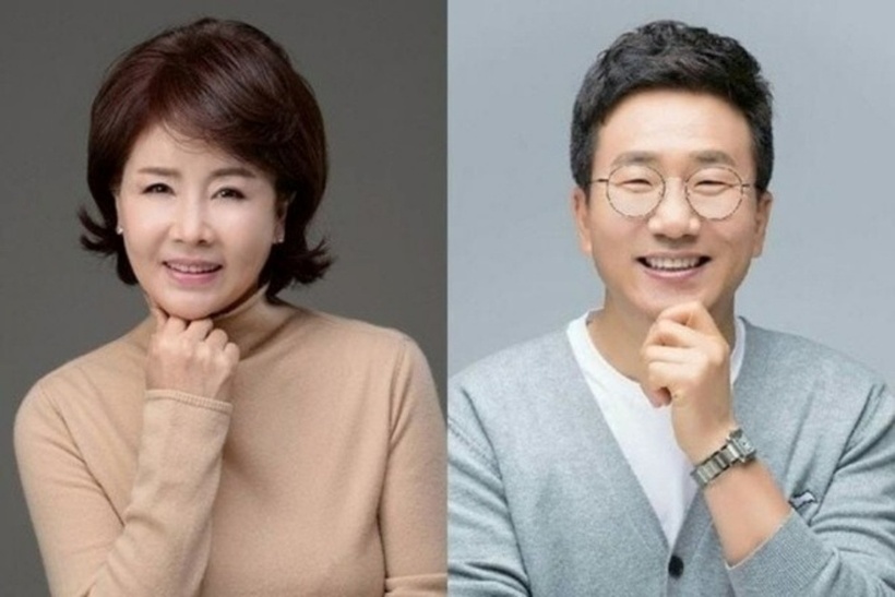 Nữ diễn viên Sun Woo Eun Sook và MC Yoo Young Jae. Ảnh: Hankyung