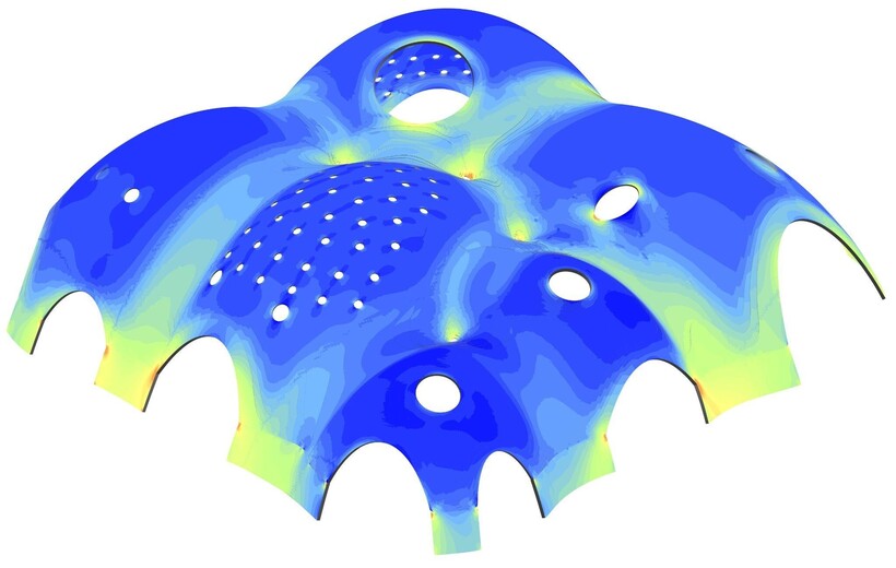 Khi có bão hay động đất, vỏ mái nhà hát sẽ có xu hướng dịch chuyển ngang