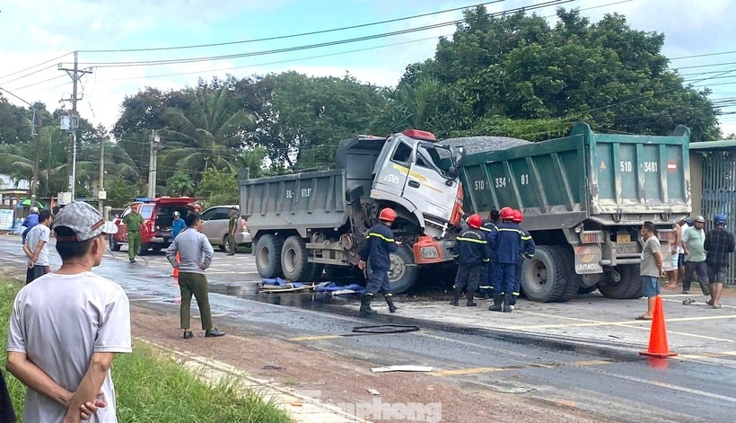 Hiện trường vụ tai nạn. Ảnh: Báo Tiền phong.