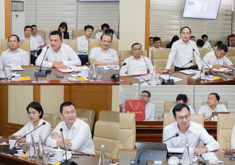 Lãnh đạo các đơn vị chủ chốt của Agribank chia sẻ và lắng nghe tư vấn từ các chuyên gia quốc tế