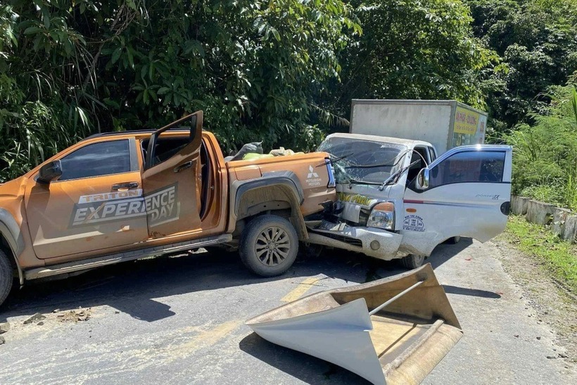 Hiện trường vụ tai nạn. Ảnh: Báo Dân trí.