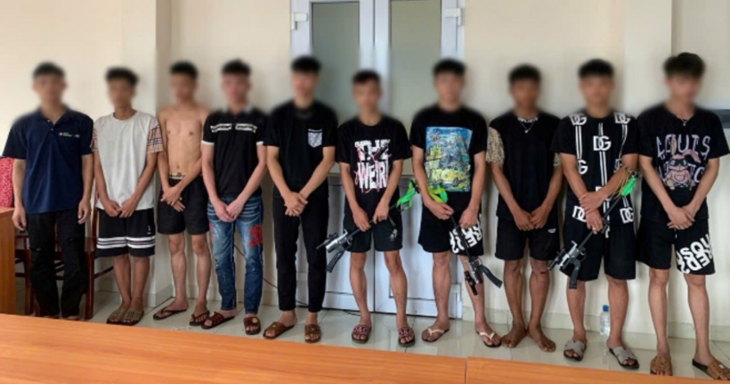 Các đối tượng bị bắt giữ. (Ảnh: Công an Hà Nội)