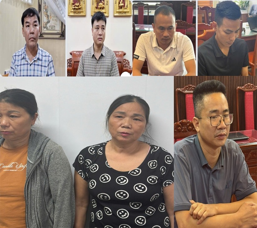 7 đối tượng trong đường dây đánh bạc bị tạm giữ hình sự. (Ảnh: Công an tỉnh Thanh Hóa)