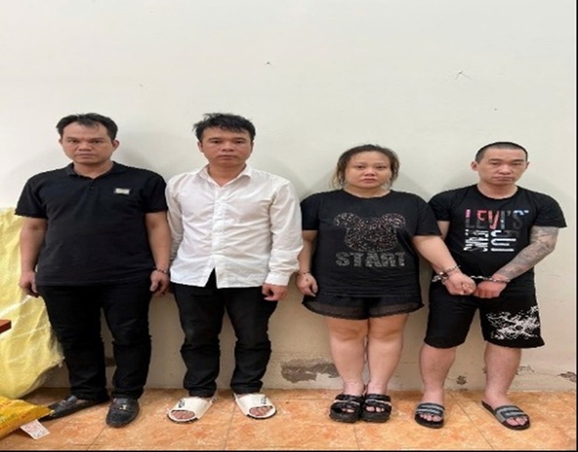 Các đối tượng bị bắt giữ. (Ảnh: Công an TP.Hà Nội)