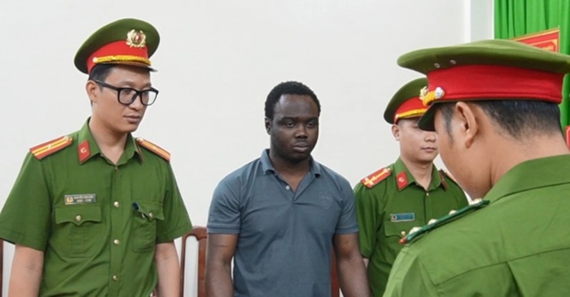 Bị can Okoye Christinan Ikechukwy thời điểm bị bắt.