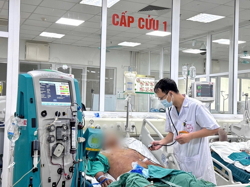 Một trường hợp nhiễm khuẩn liên cầu lợn sau khi ăn lòng lợn, tiết canh điều trị tại Bệnh viện Bệnh Nhiệt đới Trung ương. Ảnh: BVCC