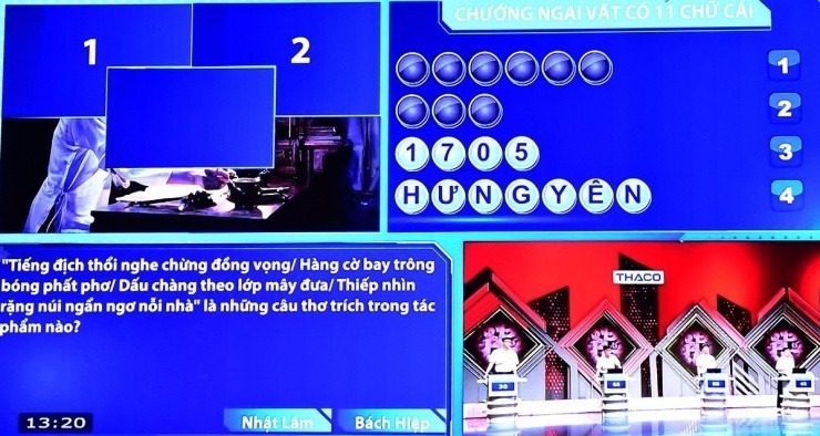 Bách Hiệp đã nhấn chuông trả lời chướng ngại vật sớm nhất. Ảnh: Tiền Phong.