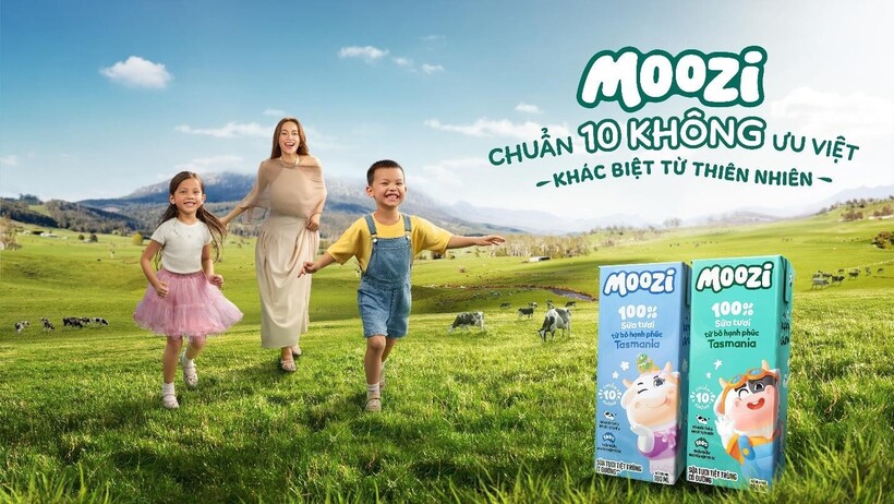 Sữa tươi Moozi 100% nhập khẩu nguyên hộp từ Tasmania, Úc, với chuẩn “10 không” ưu việt về chất lượng và thơm mát, khác biệt.