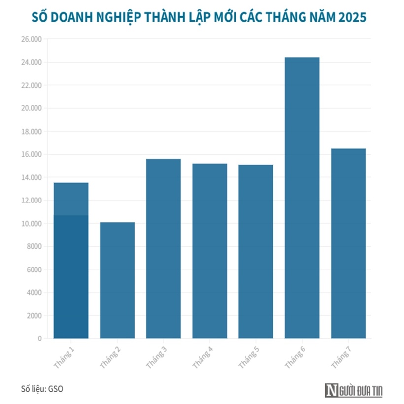 174.000 doanh nghiệp gia nhập thị trường trong 7 tháng đầu năm 2025 - 1