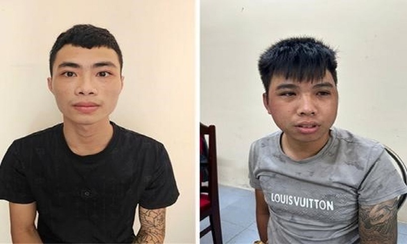 Đối tượng Trần Bá Cường và Vũ Văn Hiếu. Ảnh Công an Hải Phòng.