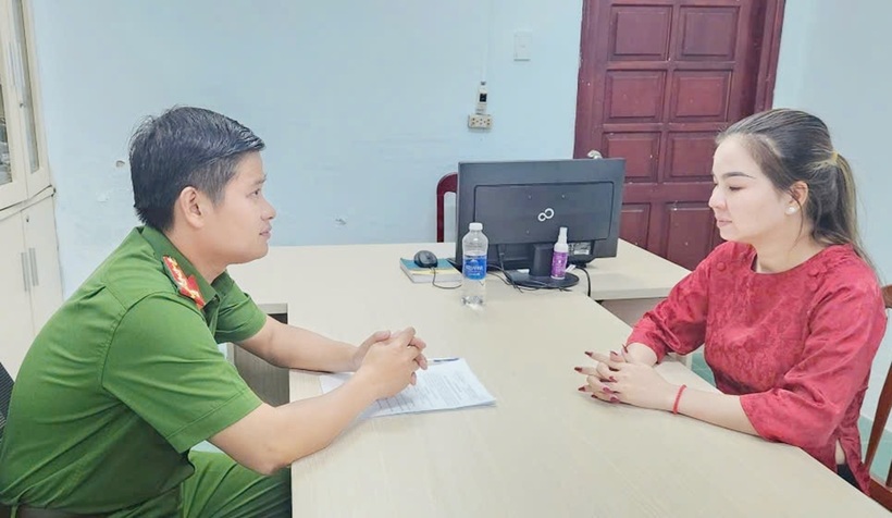 Bị can Trần Thị Kim Kha tại cơ quan công an. Ảnh: Vietnamnet