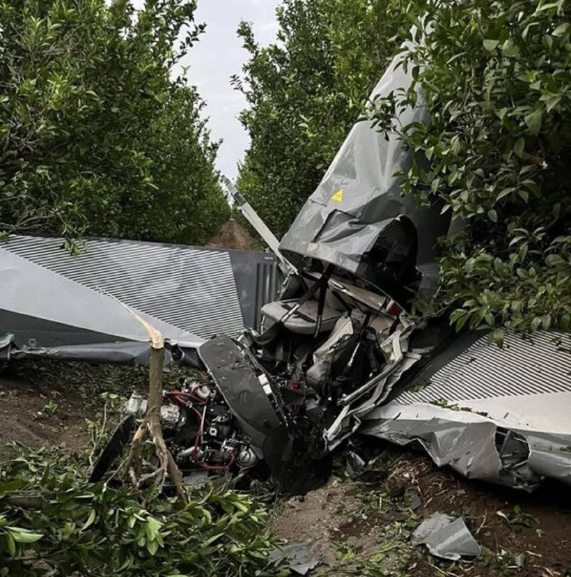 Hiện trường vụ rơi máy bay. Ảnh: MSN