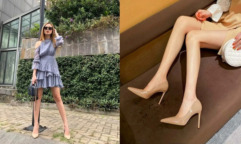 Khi mua giày cao gót, bên cạnh lựa chọn chiều cao của đế giày các bạn nên ưu tiên những mẫu giày màu nude.