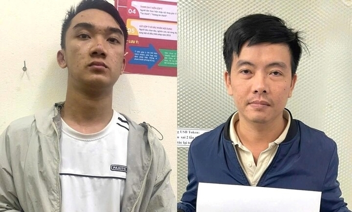 2 trong số 5 đối tượng bị tạm giữ hình sự. Ảnh: VTC News