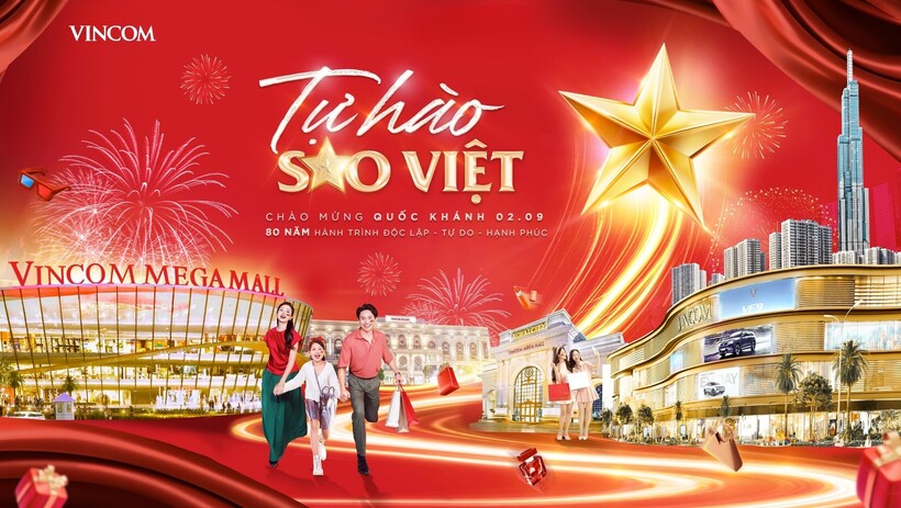 Vincom khởi động chiến dịch “tự hào sao Việt” – thắp sáng biểu tượng bán lẻ Việt chào mừng 80 năm Quốc khánh - 1