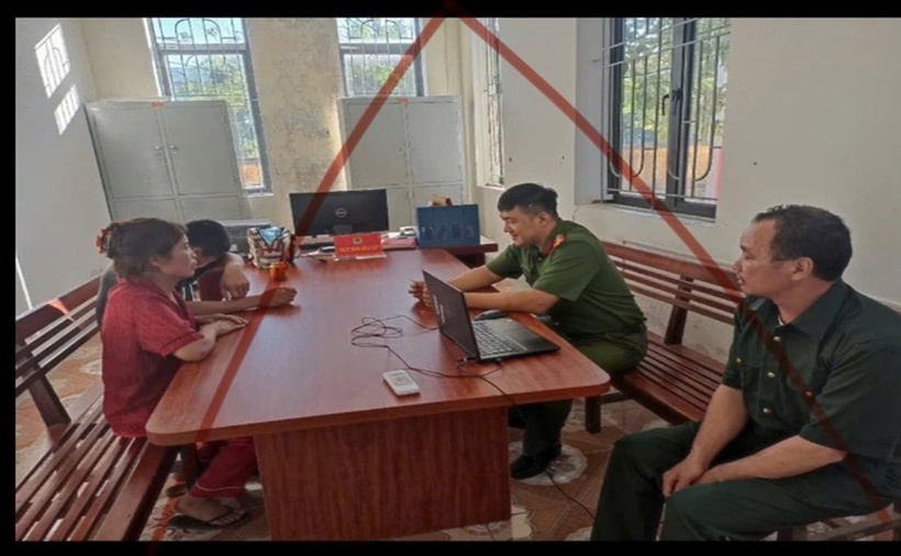 Ảnh từ bài viết đăng thông tin sai lệch trên mạng xã hội. (Ảnh: Công an xã Nghĩa Trụ)