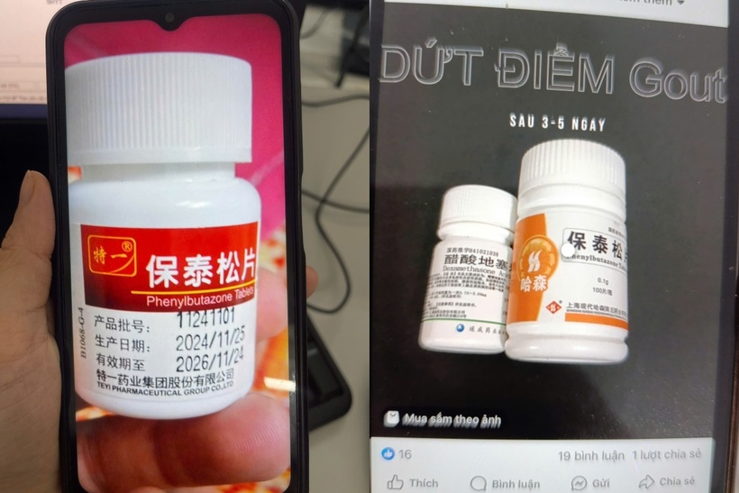 Hình ảnh loại thuốc bệnh nhân đã sử dụng theo lời quảng cáo trên mạng xã hội