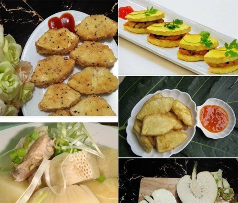 Các món ăn làm từ quả sa kê.