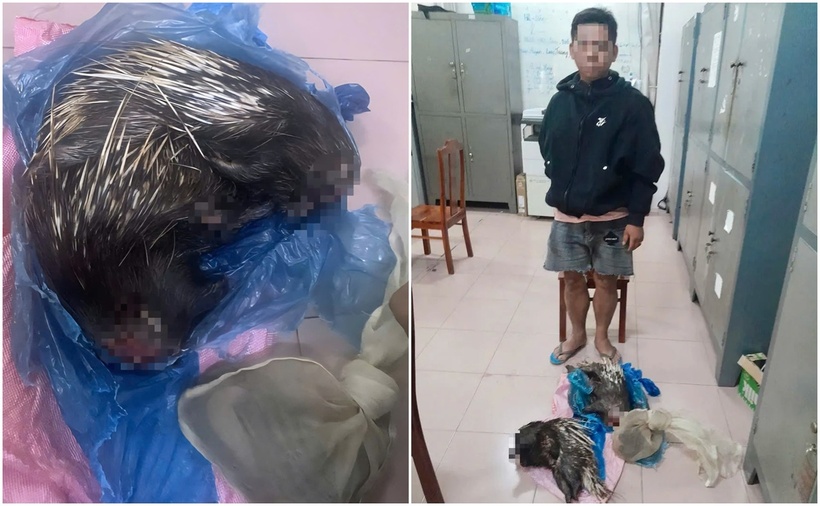 Đối tượng L. cùng tang vật. (Ảnh: Người lao động)