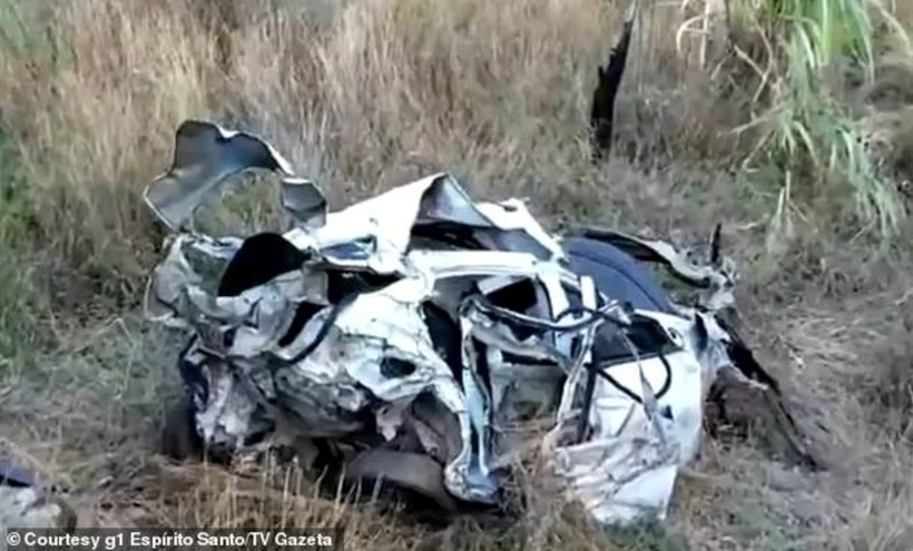 Hiện trường vụ tai nạn. Ảnh: Courtesy g1 Espirito/TV Gazeta/ Daily Mail.