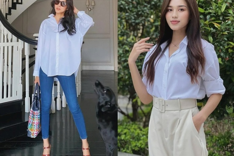 o sơ mi trắng có thể mặc đi làm, đi chơi hay dự tiệc, chỉ cần thay đổi cách phối đồ và phụ kiện. Ảnh minh họa.