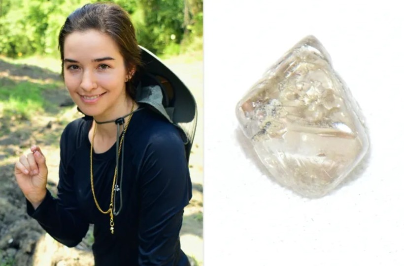 Đá trúng "mạng nhện", cô gái phát hiện kim cương 700 triệu đồng to bằng chiếc răng người. Ảnh: People.