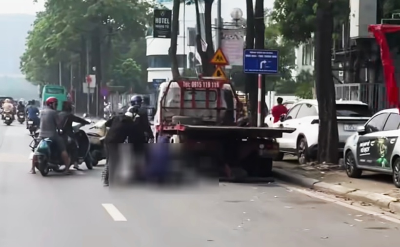 Hiện trường vụ tai nạn giao thông trên đường Lê Quang Đạo. (Ảnh: VietnamNet)