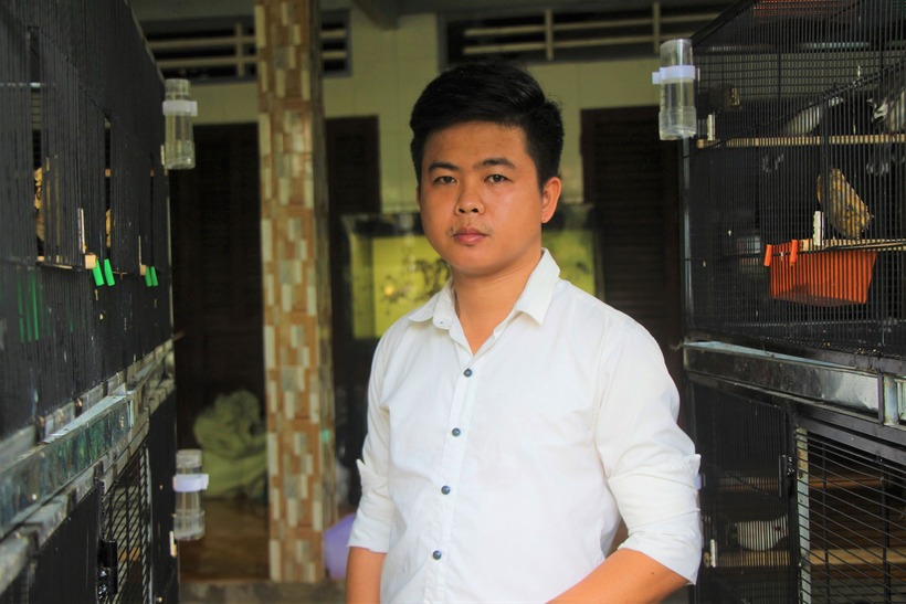 Anh Vinh sở hữu trại nuôi chim chào mào đột biến quy mô bậc nhất miền Tây. Ảnh: Thanh niên