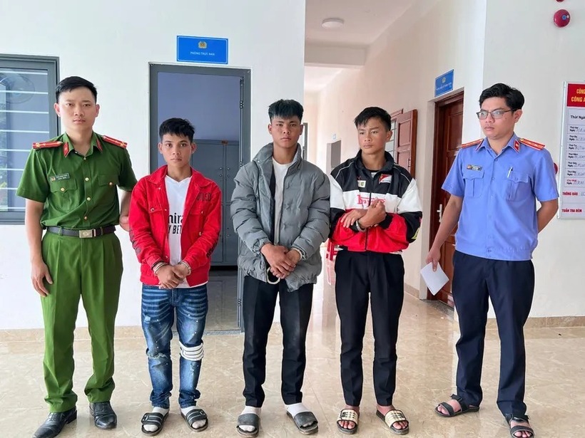 3 nam thanh niên thực hiện vụ trộm sâm. Ảnh: PLO.