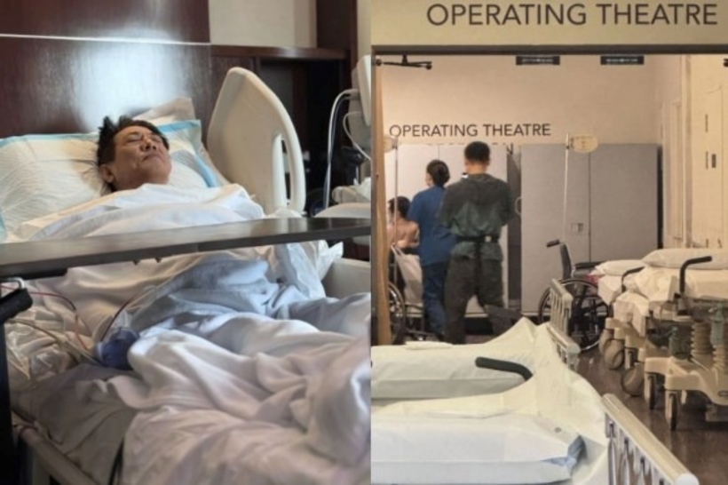 Hình ảnh nam diễn viên nằm viện.