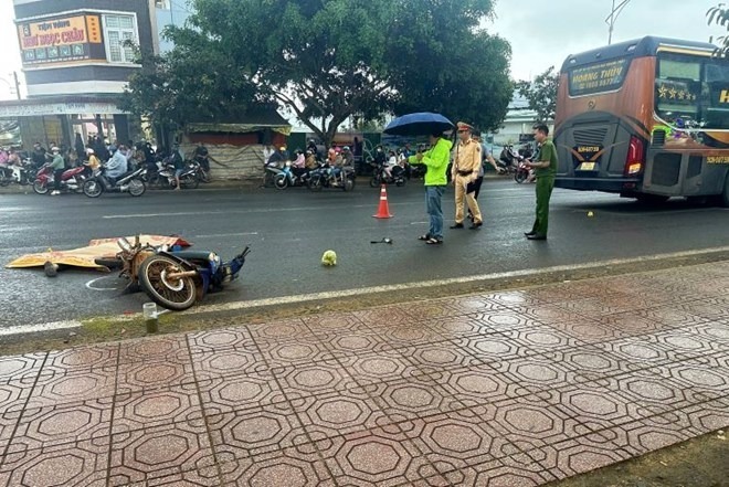 Hiện trường vụ tai nạn. Ảnh: Báo Lao động.