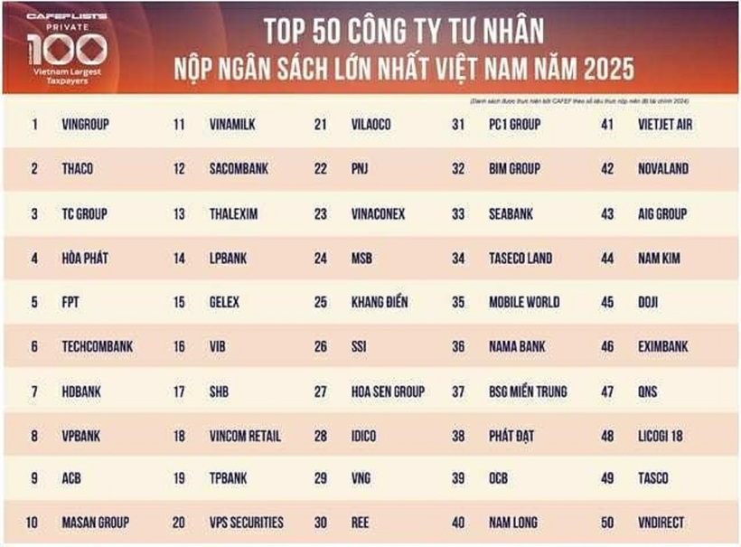 VNG lọt Top 29 doanh nghiệp tư nhân đóng thuế lớn nhất Việt Nam