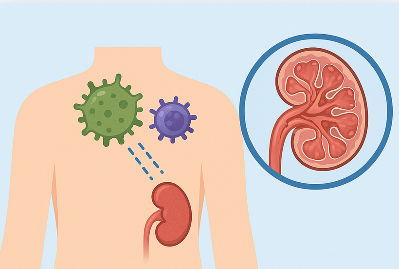 Hệ miễn dịch rối loạn có thể gây viêm và tổn thương mô thận âm thầm