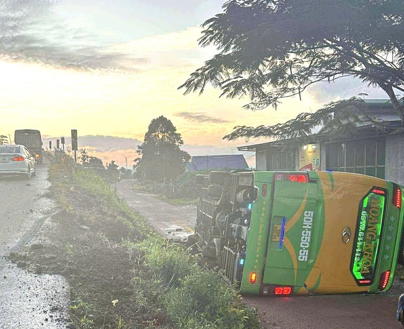 Hiện trường vụ tai nạn giao thông. Ảnh: Báo Tiền phong.