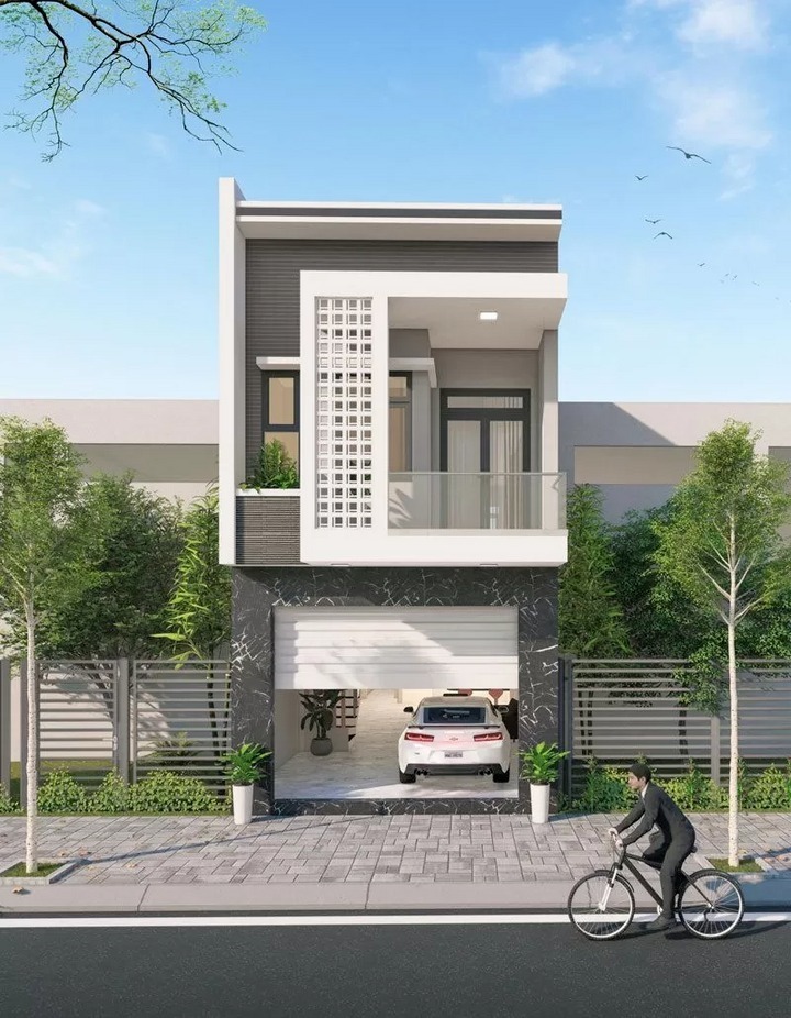 Thay vì phải tốn nhiều ngân sách hơn để xây dựng tầng hầm để xe thì mẫu thiết kế nhà có ngay gara đặt ở tầng 1, khoảng diện tích trước sân sẽ tiện dụng và tiết kiệm chi phí hơn cho gia chủ.