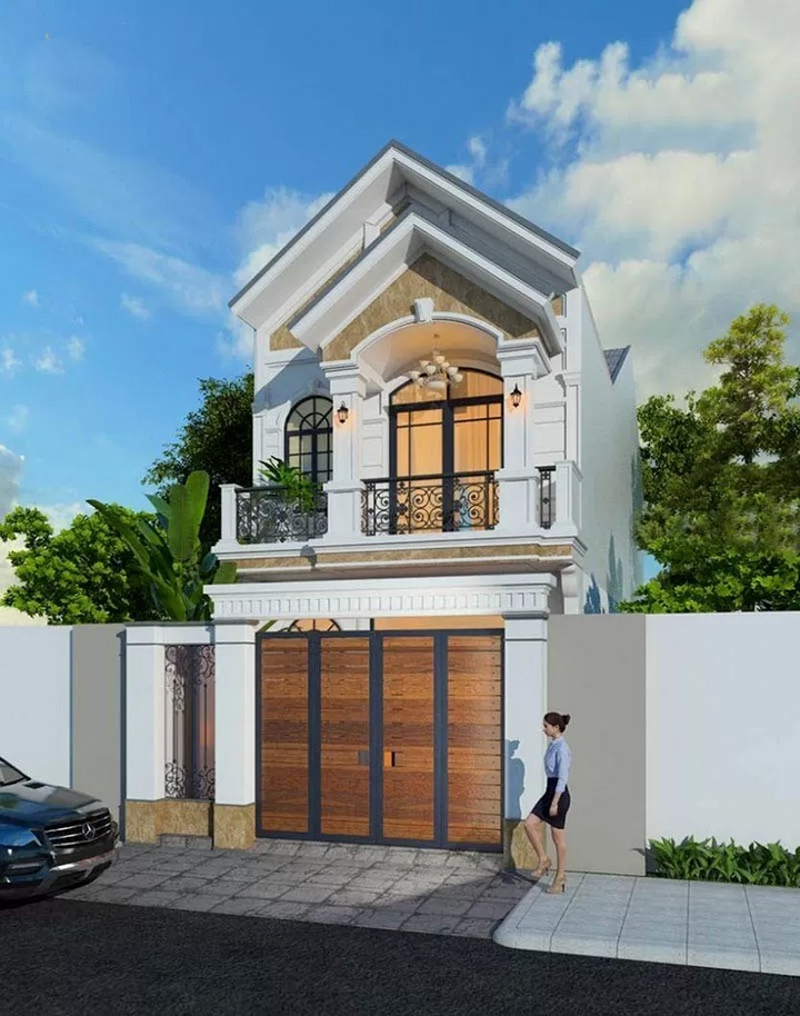 Với gam màu nhẹ nhàng, nữ tính, đây sẽ là một trong những mẫu nhà 2 tầng đẹp giá 1 tỷ đồng phù hợp với những gia chủ là những cô nàng sang trọng và yêu thích sự nhẹ nhàng.