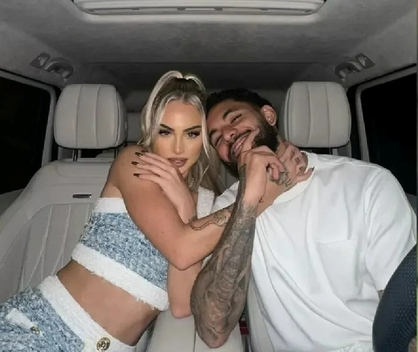 Lehmann cùng bạn trai Douglas Luiz. Ảnh: IG.