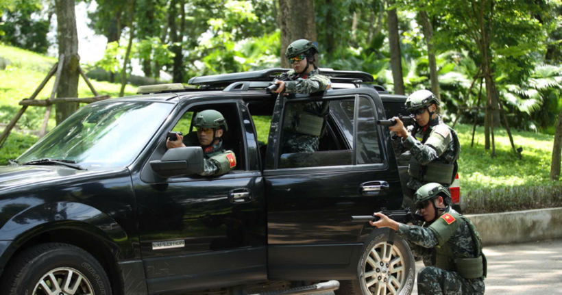 Trung đoàn Đặc nhiệm thường xuyên tổ chức diễn tập xử lý các tình huống nghiệp vụ. (Ảnh: Bộ Công an)