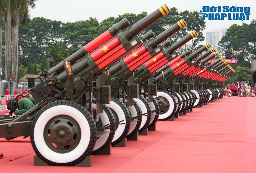 15 khẩu pháo lễ 105 mm sẽ đồng loạt khai hỏa tại Mỹ Đình vào tối nay