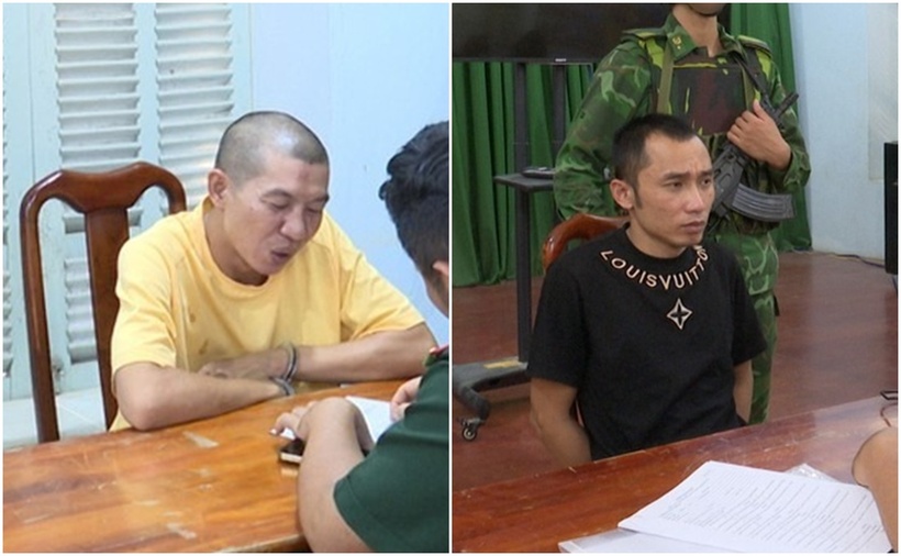 Trần Bá Nghĩa và Nguyễn Văn Sơn có lệnh truy nã. (Ảnh: Bộ đội Biên phòng tỉnh Tây Ninh)