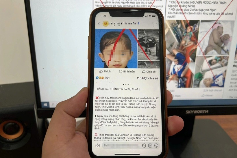 Cơ quan chức năng cảnh báo thông tin sai sự thật lan truyền trên mạng xã hội. (Ảnh: Dân trí)