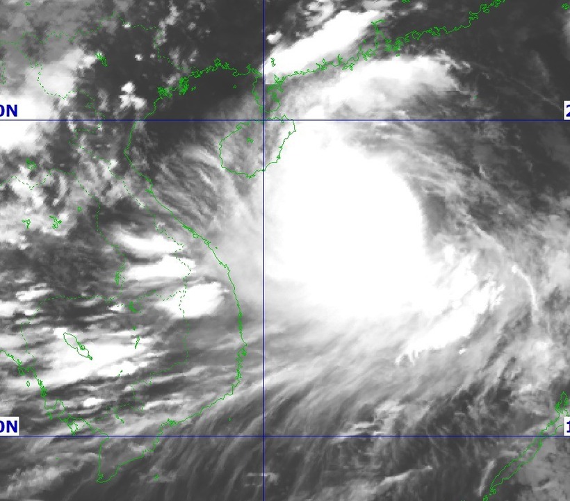 Hình ảnh vệ tinh bão số 5. Ảnh: Trung tâm Dự báo khí tượng thủy văn quốc gia