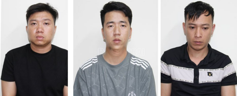 Một số đối tượng trong ổ nhóm bị bắt giữ. Ảnh: CACC