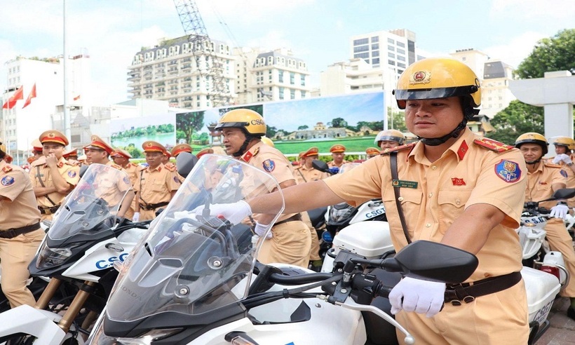 Lực lượng CSGT được trang bị các phương tiện chuyên dụng.