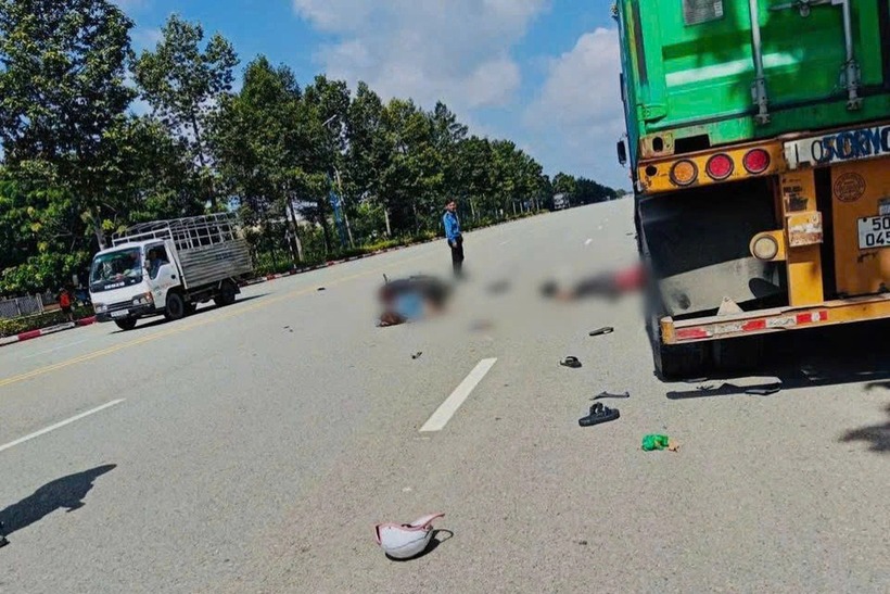 Hiện trường vụ tai nạn. (Ảnh: Dân trí)