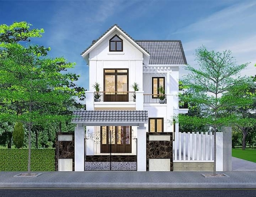 Nhà 2 mặt tiền mái Thái