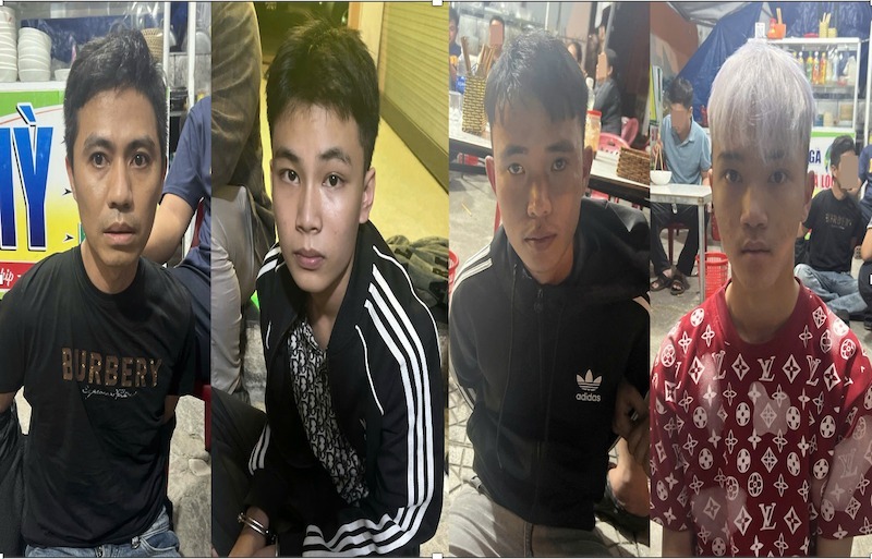 4 đối tượng bị lực lượng Cảnh sát hình sự Công an Đà Nẵng bắt giữ. (Ảnh: Cơ quan công an)